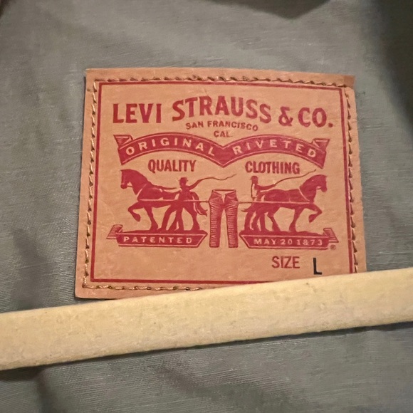 Levi Strauss Crop Olive Green Jacket Large - Picture 2 of 7